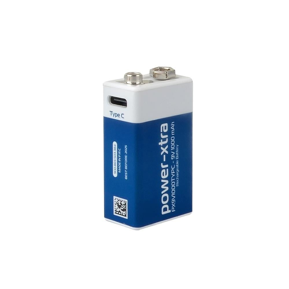 Power-Xtra PX9V1000TYPC - 9V - 1000 mAh Şarjlı Pil - Type C