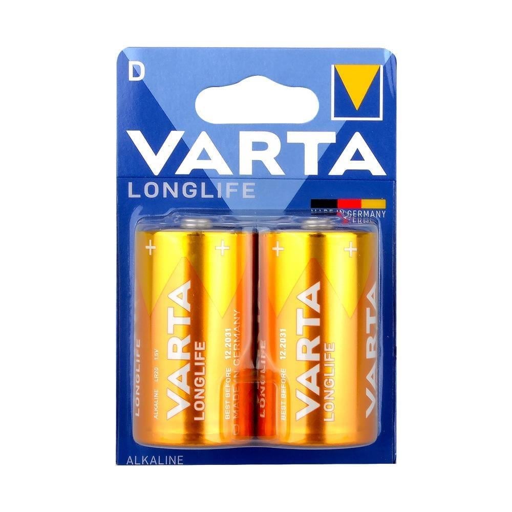 Varta Longlife 2 x D Size Alkalin Büyük Boy Pil