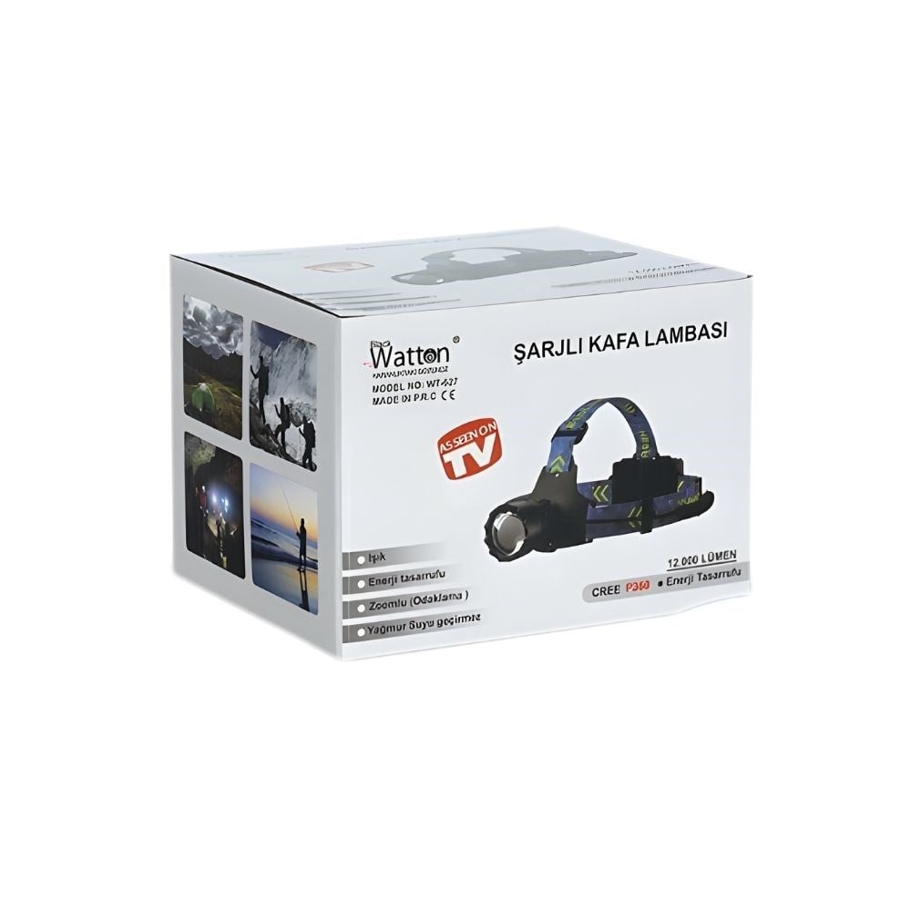 Watton WT-627 12000 Lümen Şarjlı Kafa Feneri