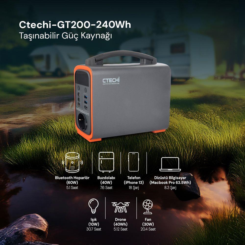 Ctechi - GT200 - 240Wh - Taşınabilir Güç Kaynağı