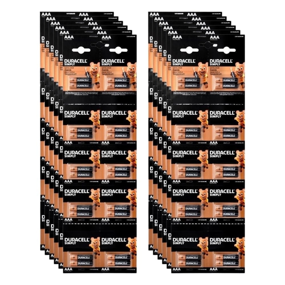 Duracell Simply İnce Kalem Pil Alkaline AAA 20li Kartela 12 li Paket