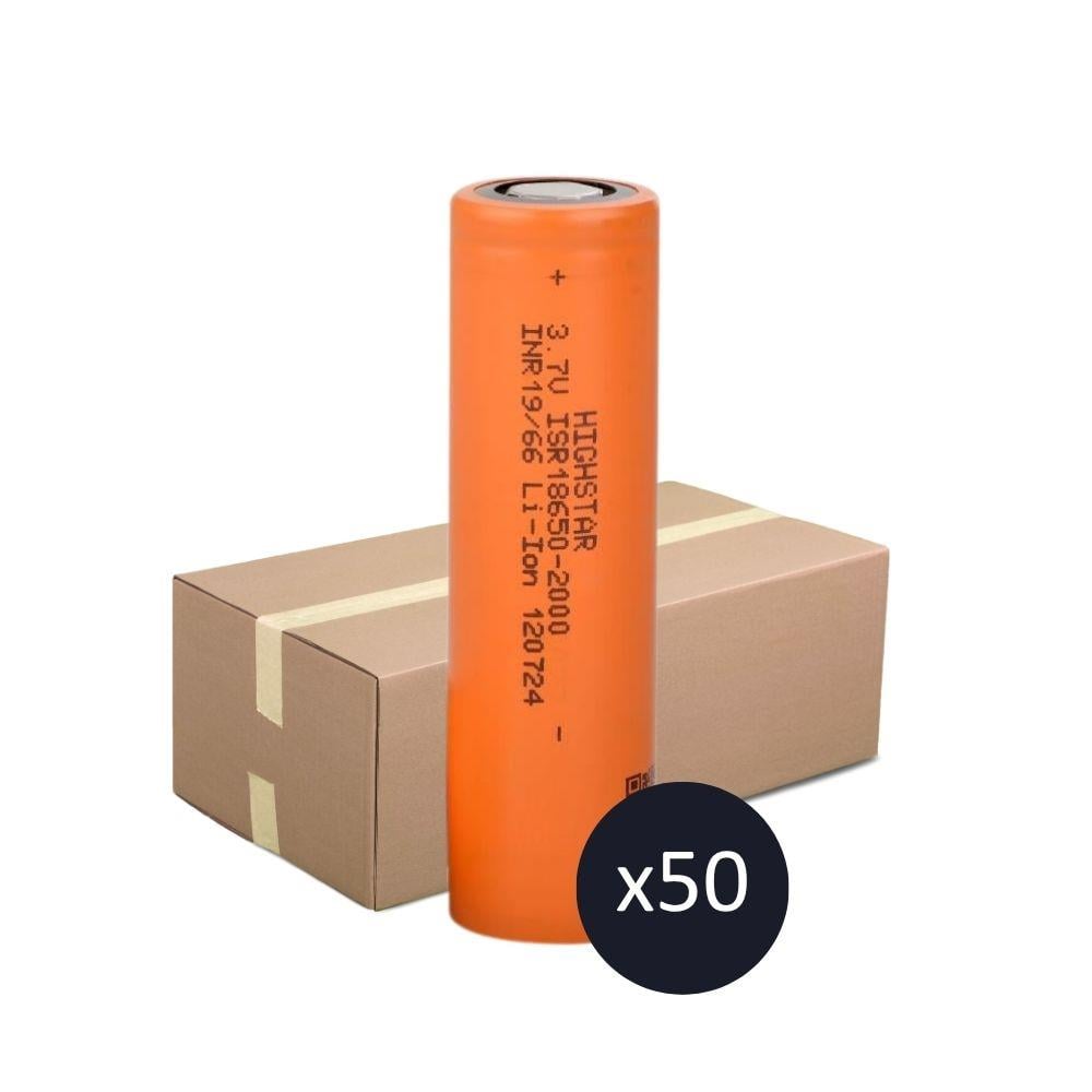 Highstar - ISR18650-2000 - 3.7V 2000 mAh Li-ion Şarjlı Pil - 30A 50 Li Paket