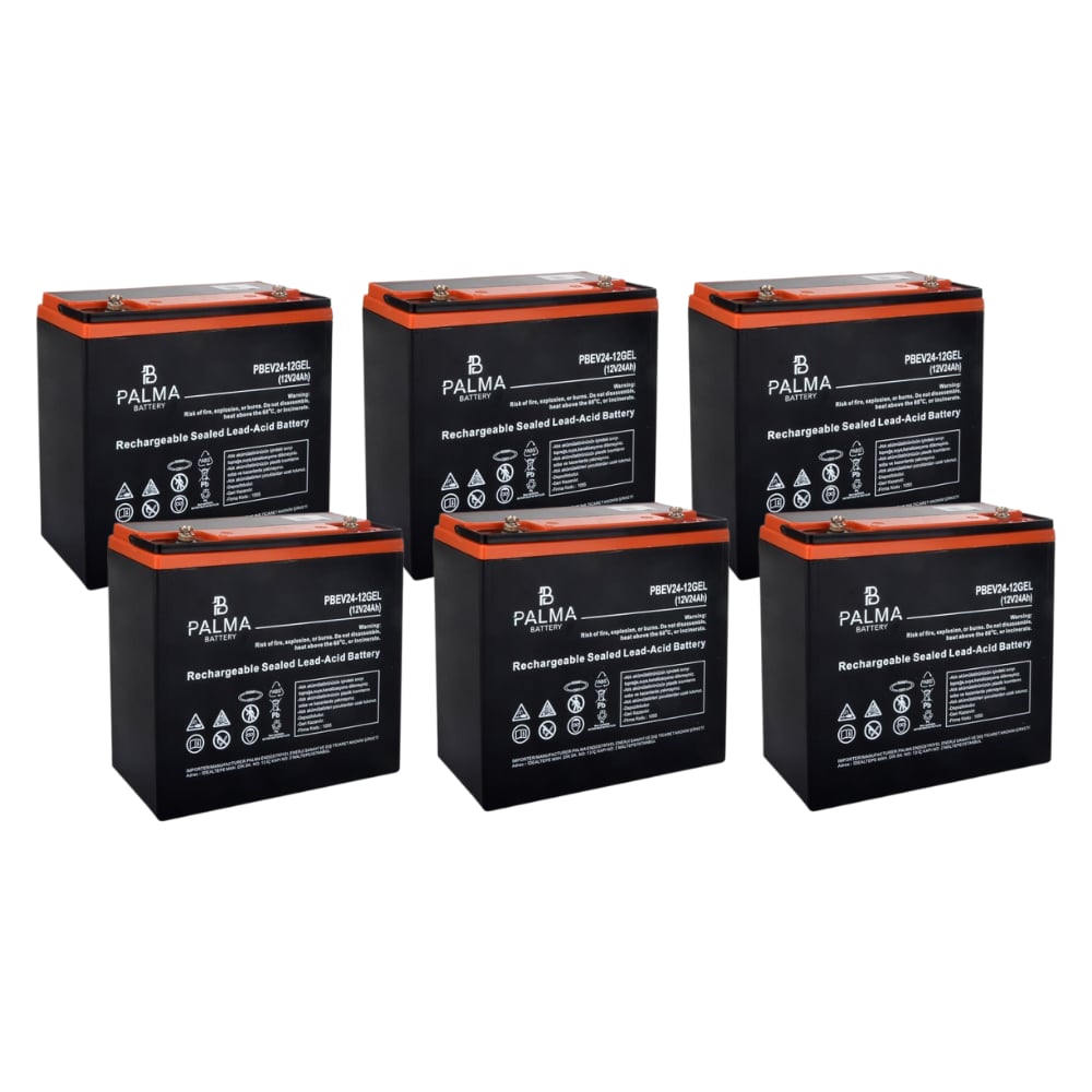 Outdo 6-DZF-24 12V 24 Ah Jel Elektrikli Bisiklet Aküsü F6 - (M6 Bolts) 6 Lı Paket