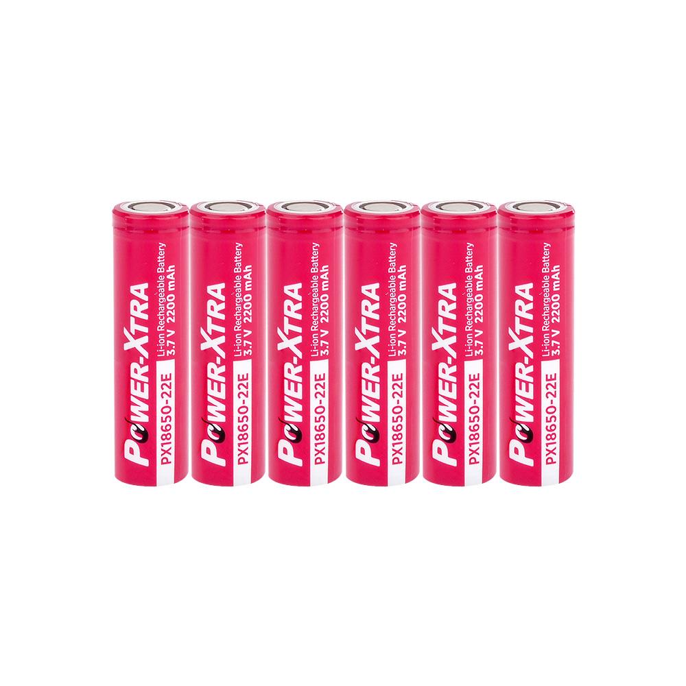 Power-Xtra PX18650-22E - 3.7V 2200 Mah Li-ion Şarjlı Pil - 5C 6 Lı Paket