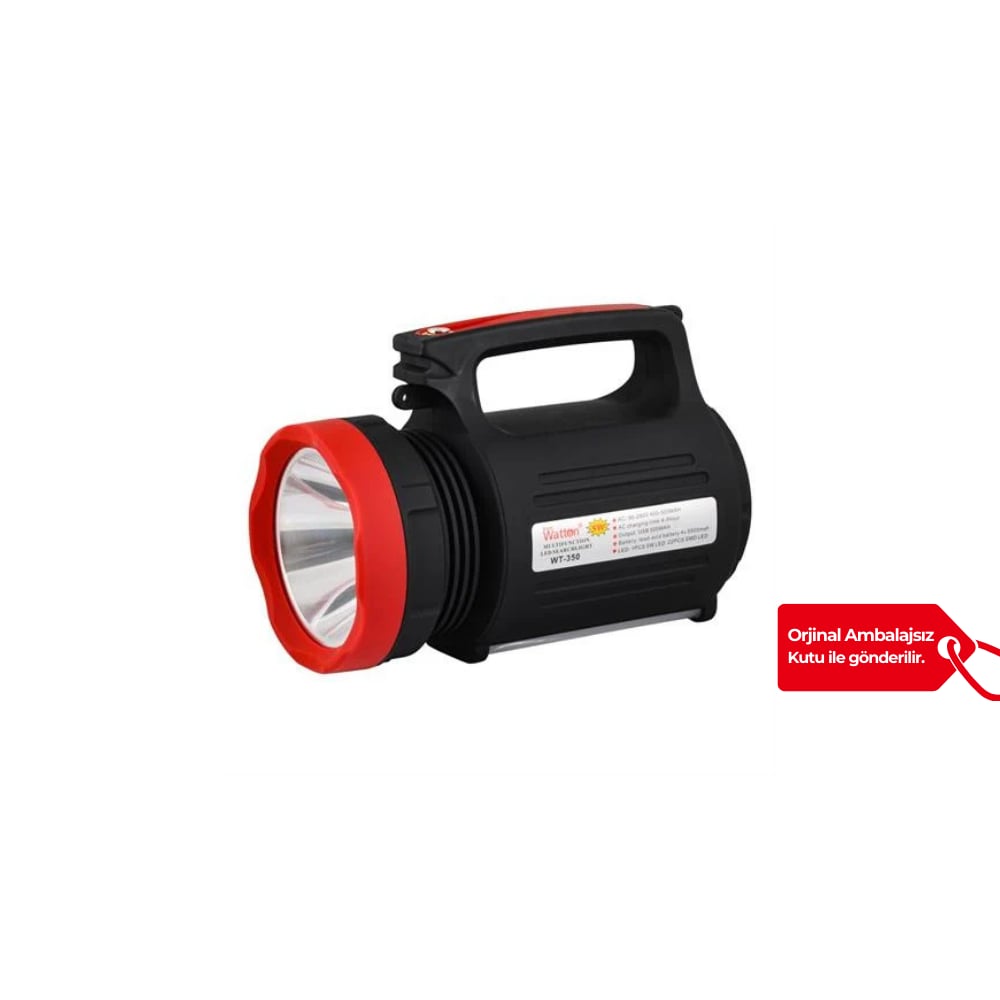 Watton WT-350 Led Power Bank Şarjlı Projektör Fener - K