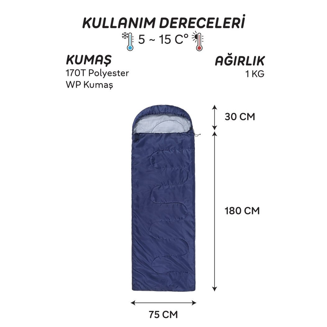 AndOutdoor NewCebu Uyku Tulumu-LACİVERT