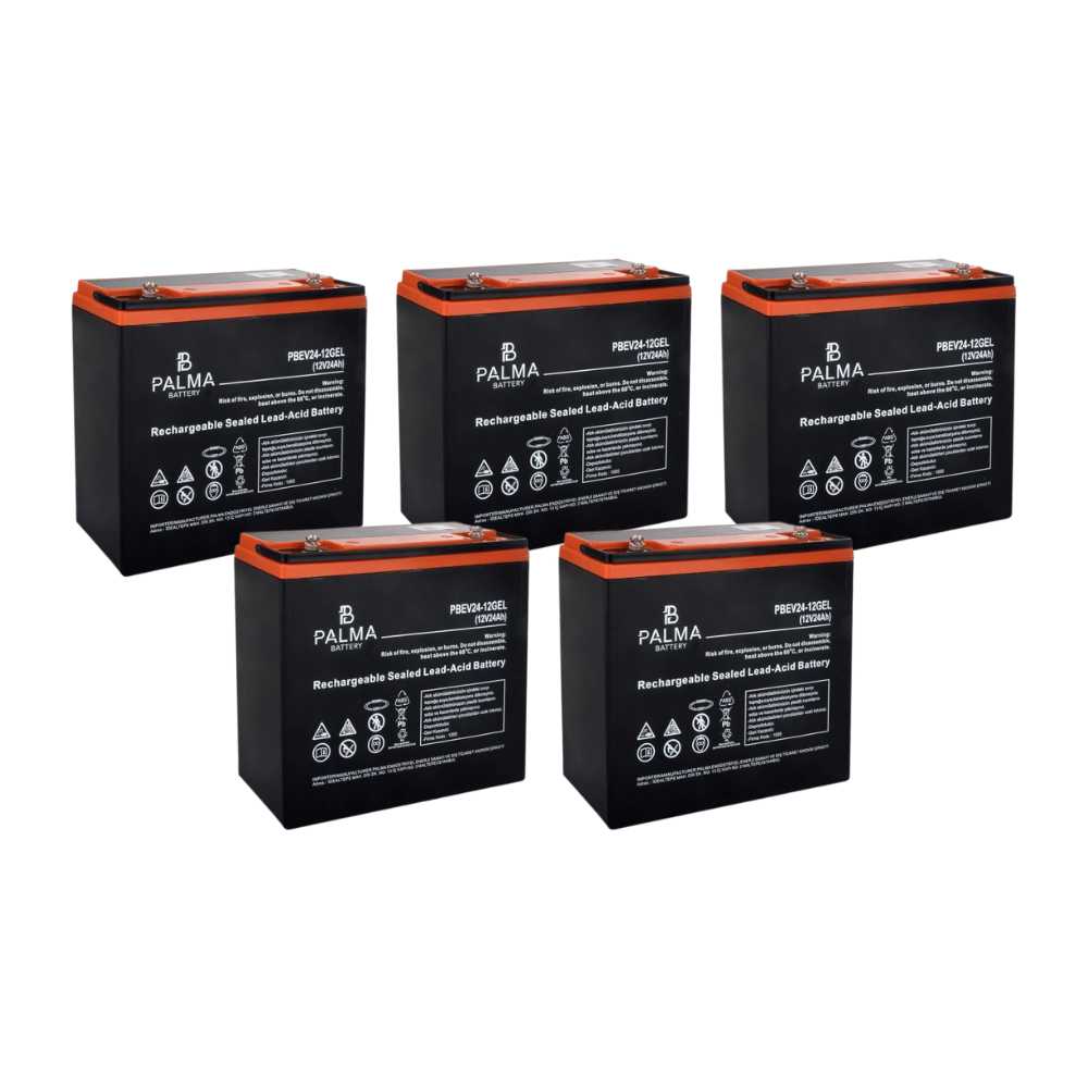Outdo 6-DZF-24 12V 24 Ah Jel Elektrikli Bisiklet Aküsü F6 - (M6 Bolts) 5 Li Paket