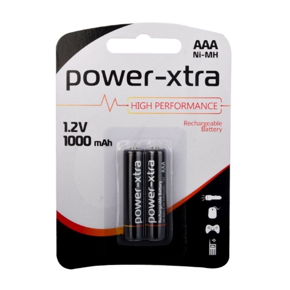 Power-Xtra 1.2V 1000 mAh AAA Size - Ni-Mh - Şarlı Pil - 2li Blister