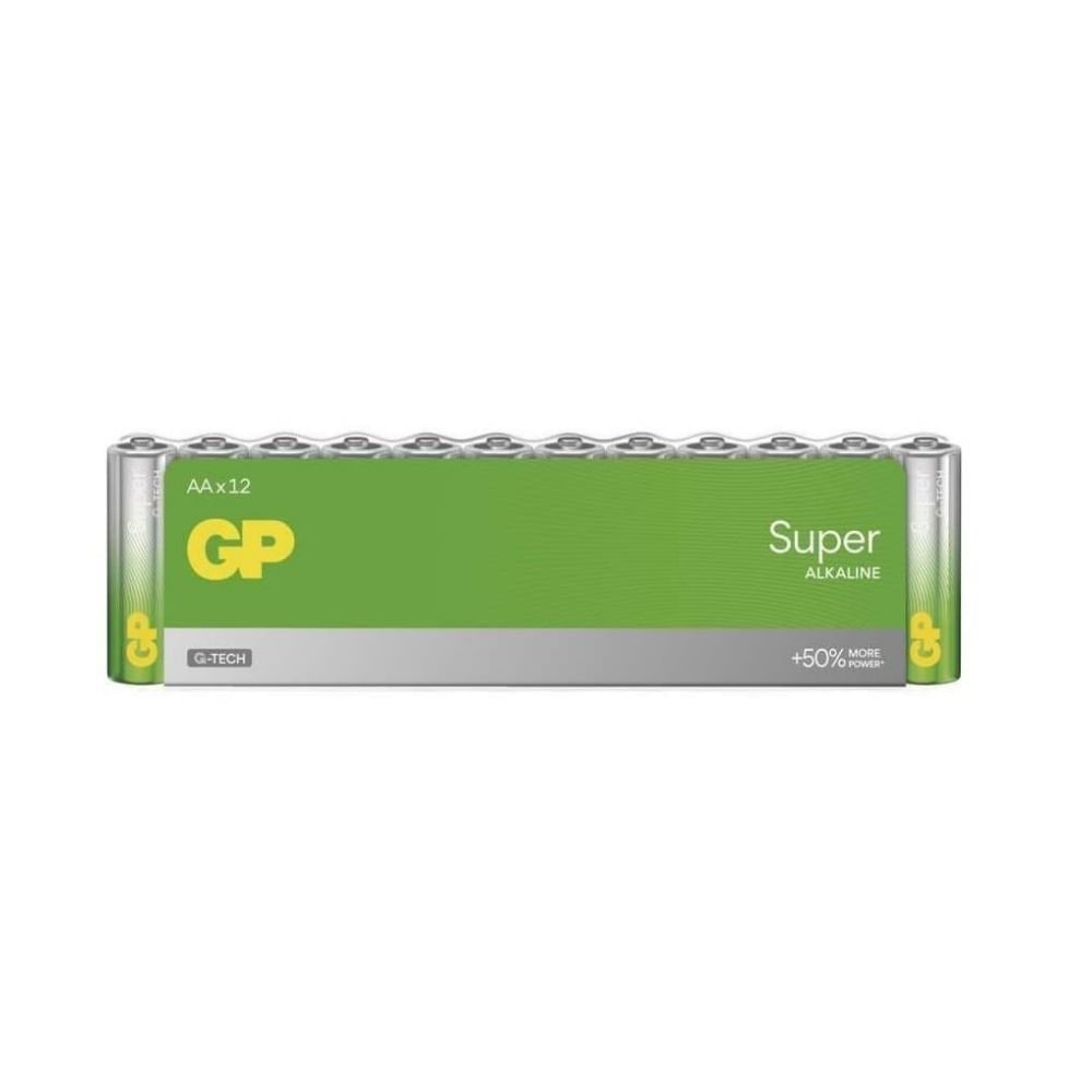 GP Super Alkaline - LR06 - AA Size - Kalem Boy Alkaline Pil - 12li Paket