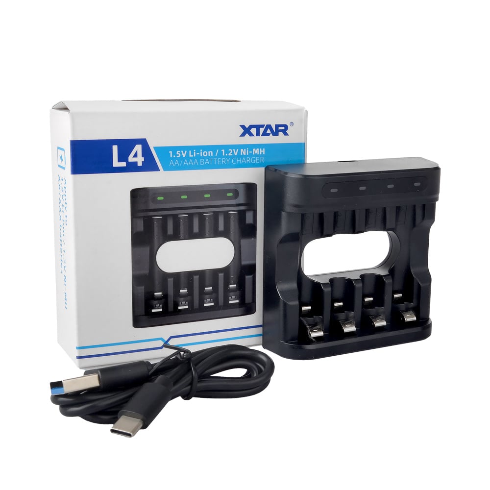 Xtar L4 - Taşınabilir Li-ion/Ni-Mh Pil Şarj Cihazı - 4lü