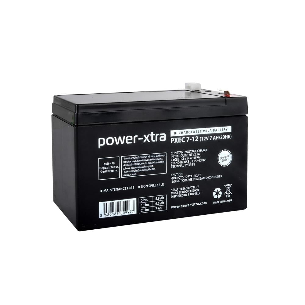 Power-Xtra EcoLead - PXEC7-12 - 12V 7 Ah Kuru Akü - F2
