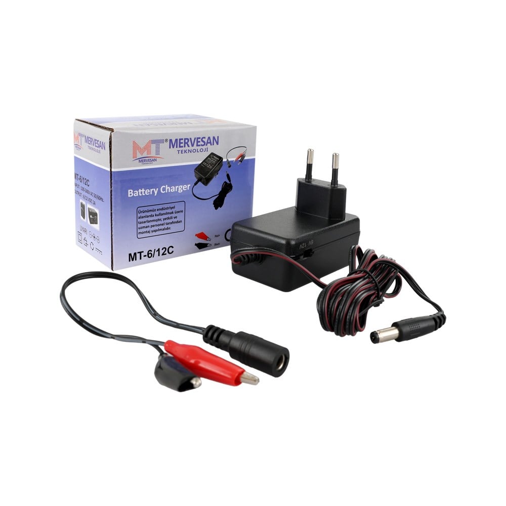 Mervesan MT-6/12C 6V/12V 1.0Ah 15W Akü Şarj Cihazı