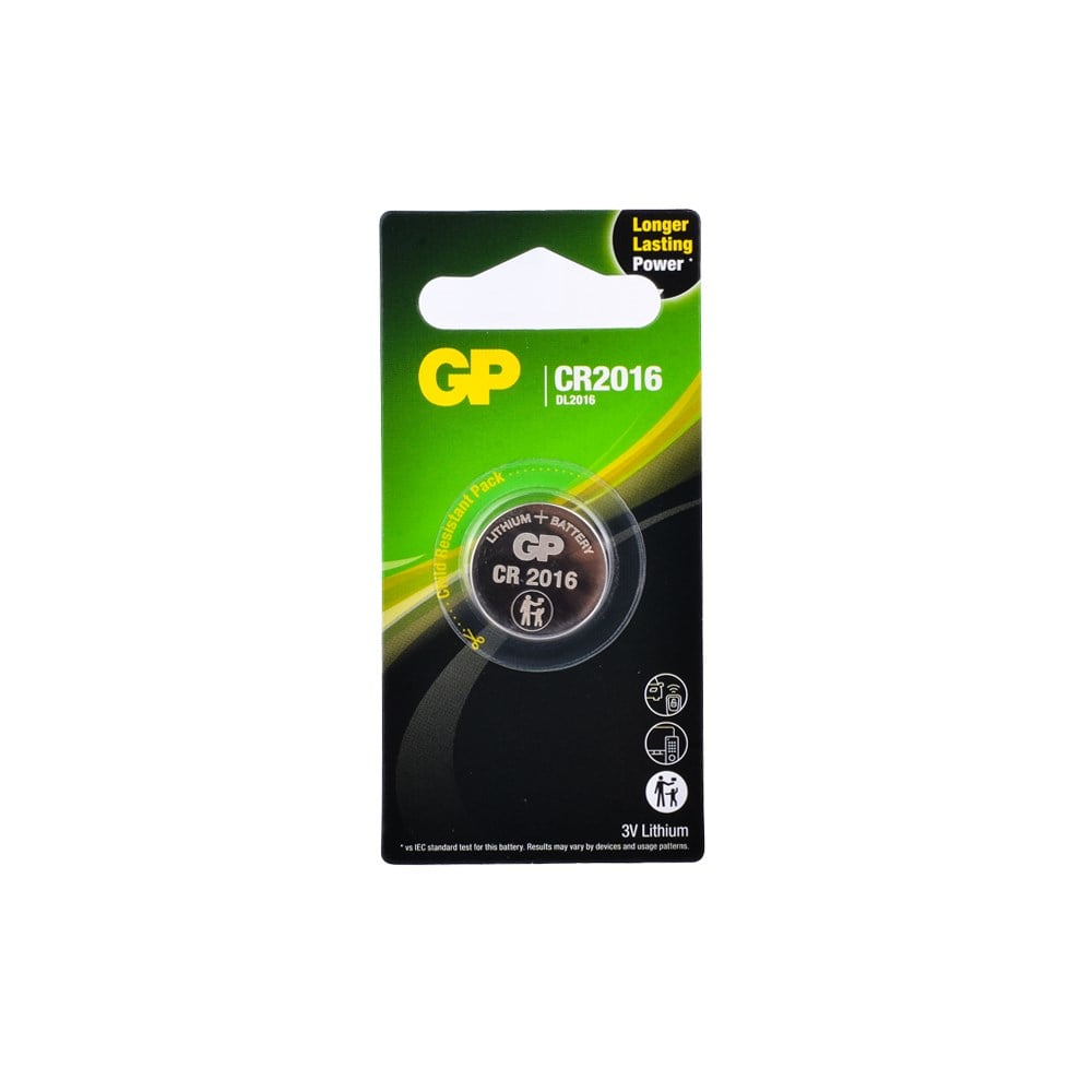 GP CR2016 - 3V Lithium - Lityum Düğme Pil - Tekli Blister