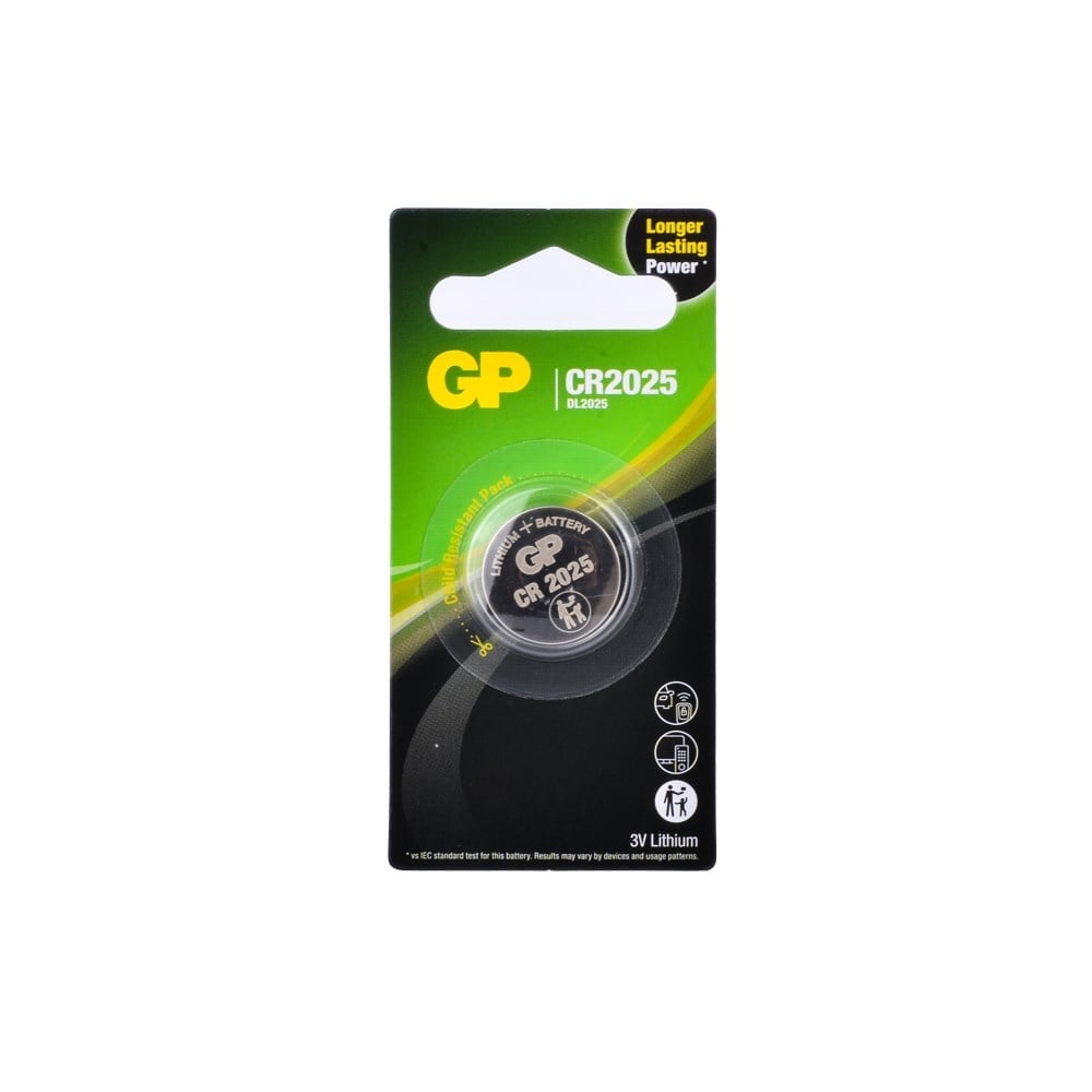 GP CR2025 - 3V Lithium - Lityum Düğme Pil - Tekli Blister