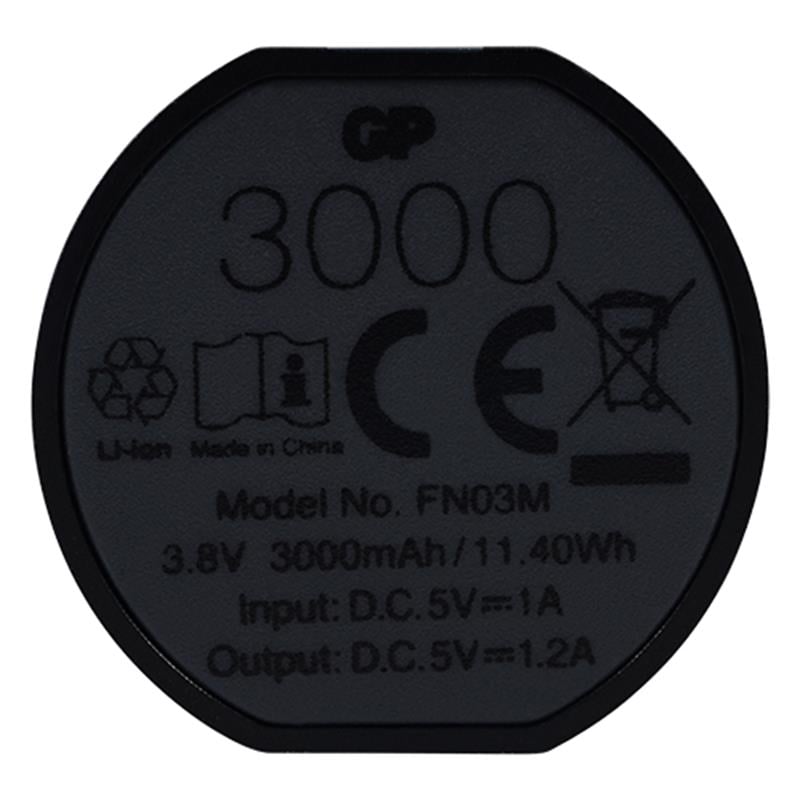 GP GPFN03MBE-2B1 Powerbank Li-ion 3000 mAh Harici Batarya Siyah