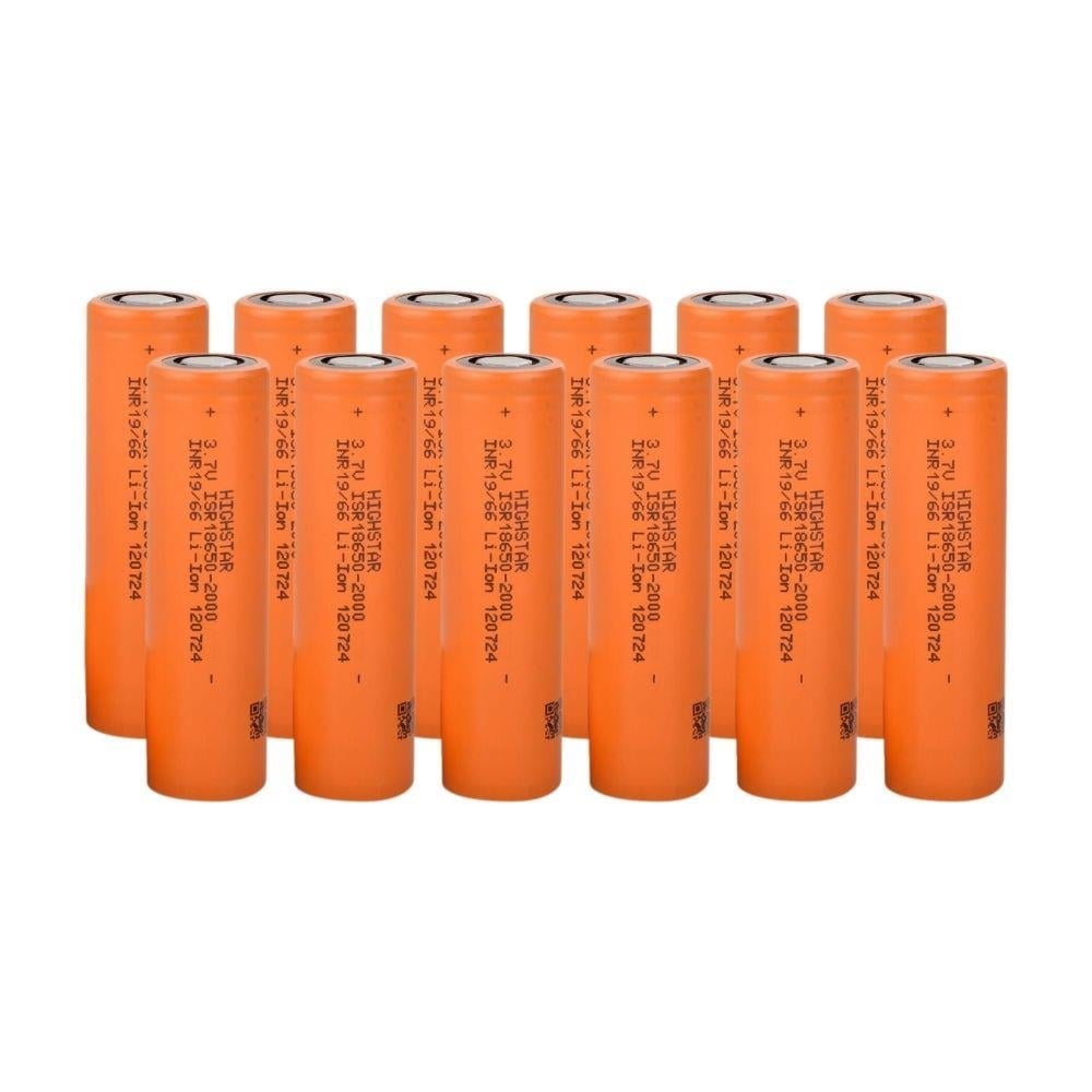 Highstar - ISR18650-2000 - 3.7V 2000 mAh Li-ion Şarjlı Pil - 30A 12 Li Paket