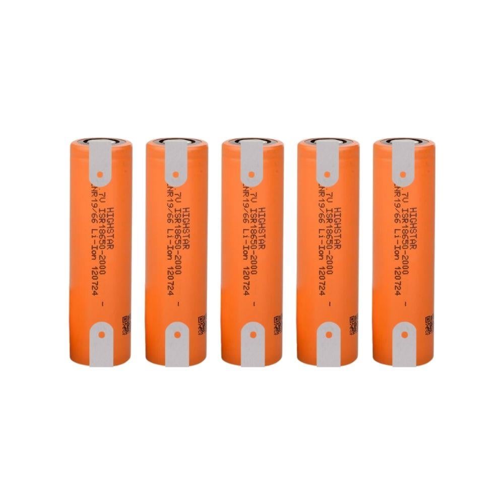 Highstar - ISR18650-2000 - 3.7V 2000 mAh Li-ion Şarjlı Pil - 30A 5 Li (+ - Pinli)
