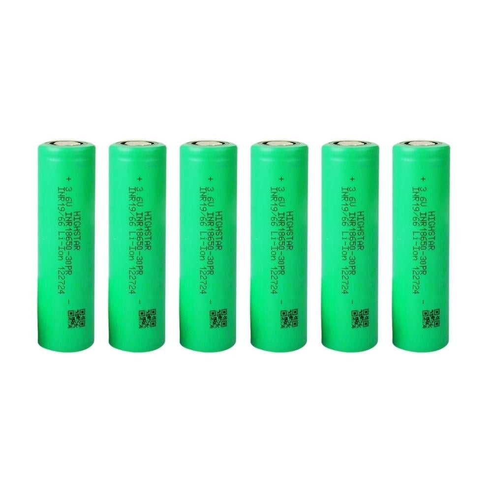 Highstar - ISR18650-3000PR - 3.7V 3000 Mah Li-ion Şarjlı Pil - 30A 6 Lı Paket