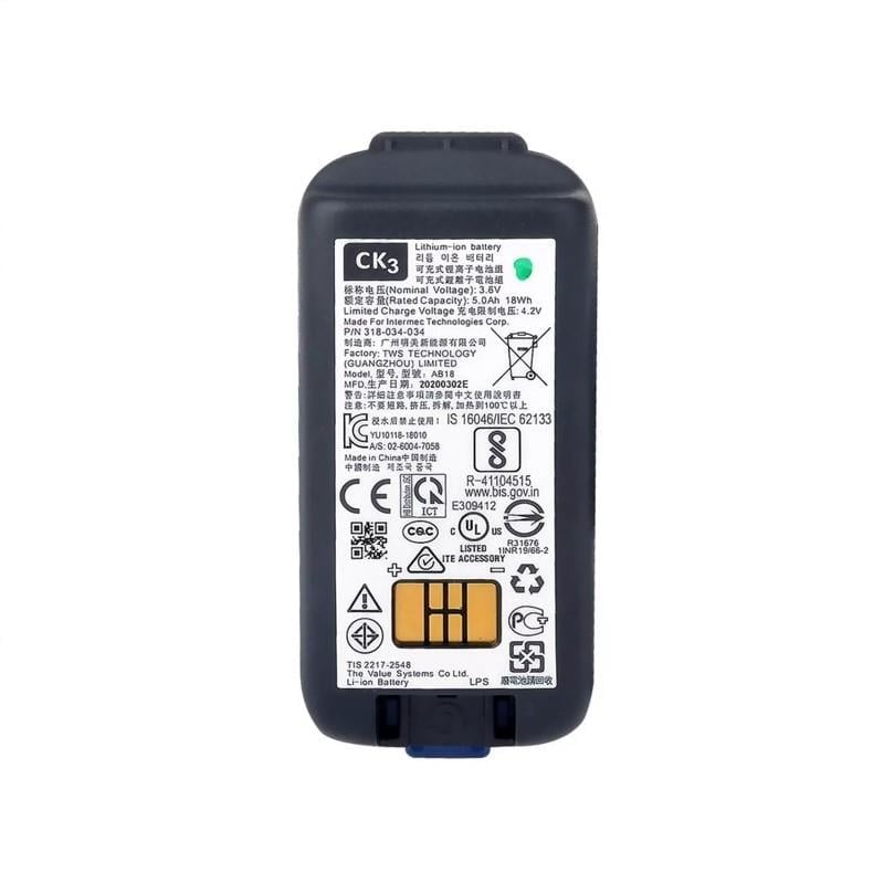 Honeywell Intermec CK3 3.6V 5000 mAh 18Wh Lithium-ion Pil