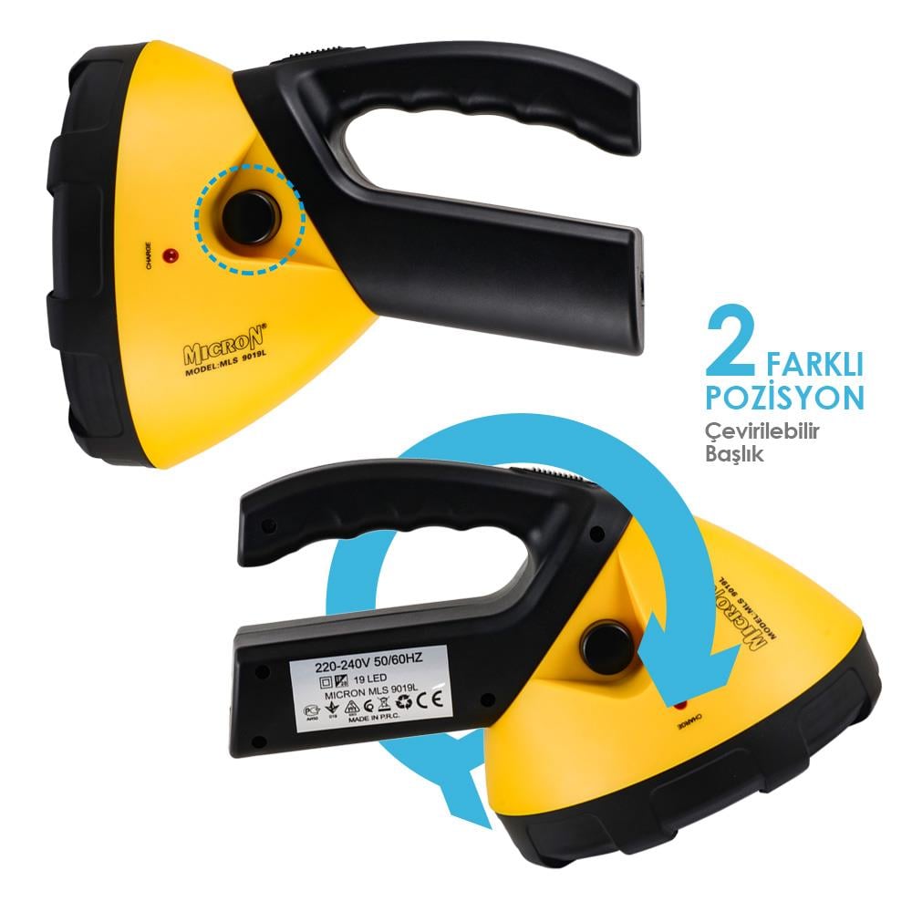 Micron MLS-9019L 19 Ledli Şarj Edilebilir Fener