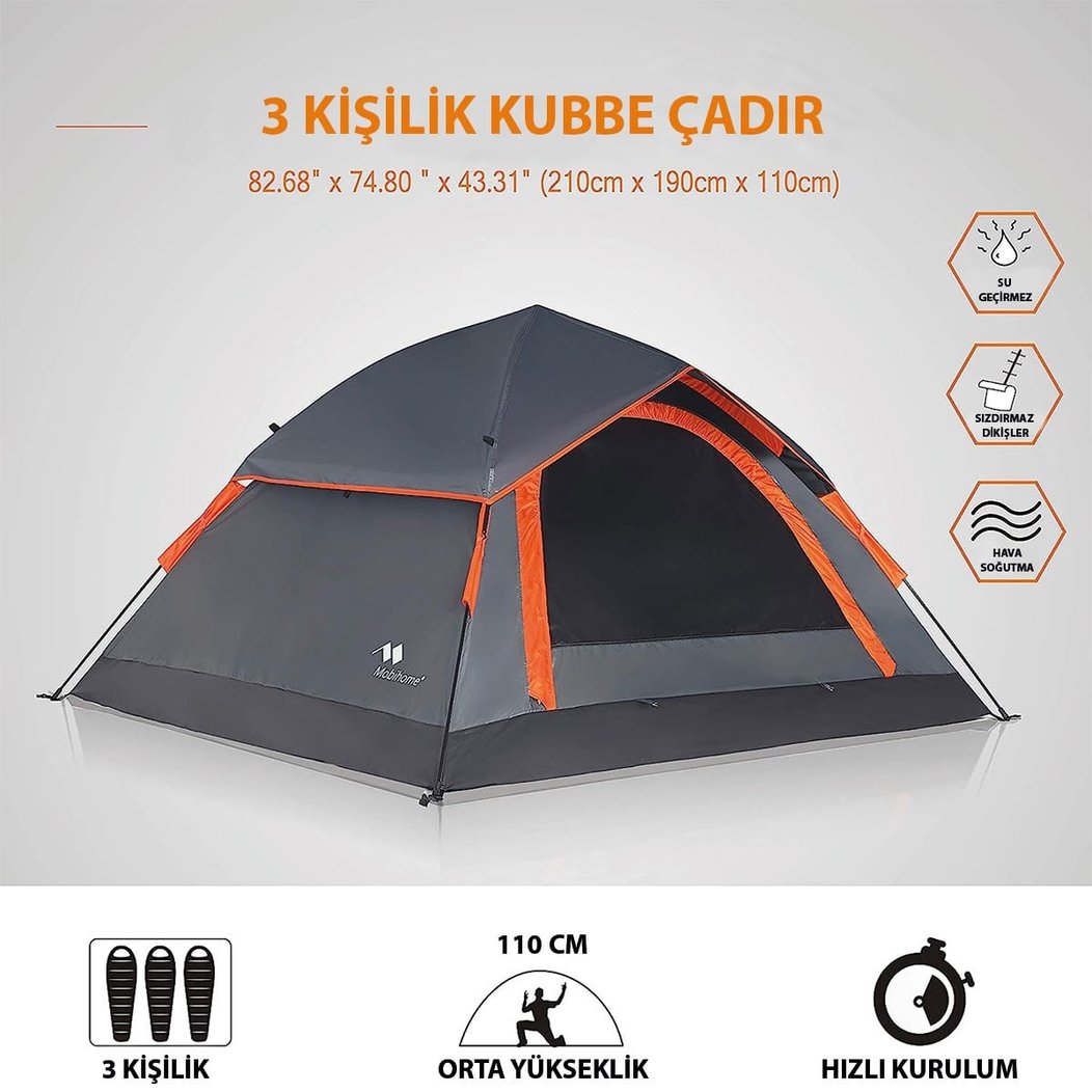 Mobihome 63200 Otomatik Çadır-GRİ