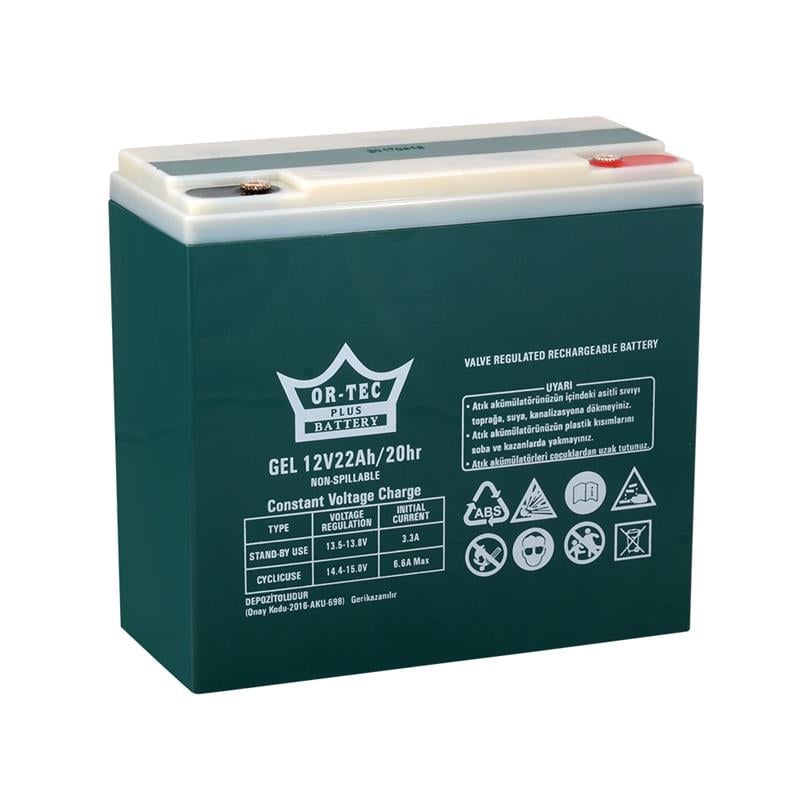 Or-tec Plus 12V 22 Ah Elektrikli Bisiklet Aküsü
