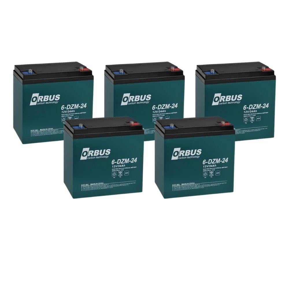 Orbus  6-DZM-24 12V 24 Ah Elektrikli Bisiklet Aküsü 5 Li Paket