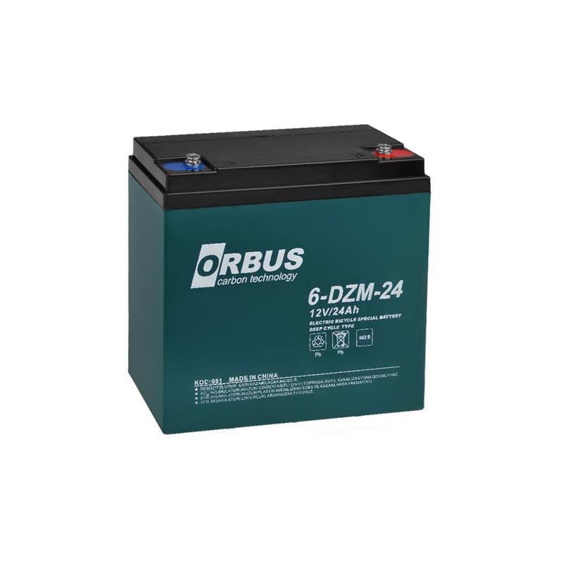 Orbus 6-DZM-24 12V 24 Ah Elektrikli Bisiklet Aküsü CARBON