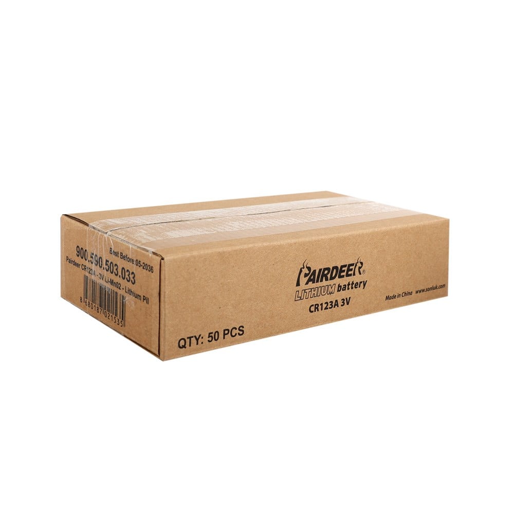 Pairdeer CR123A - 3V Li-Mn02 - Lithium Pil - Bulk Paket