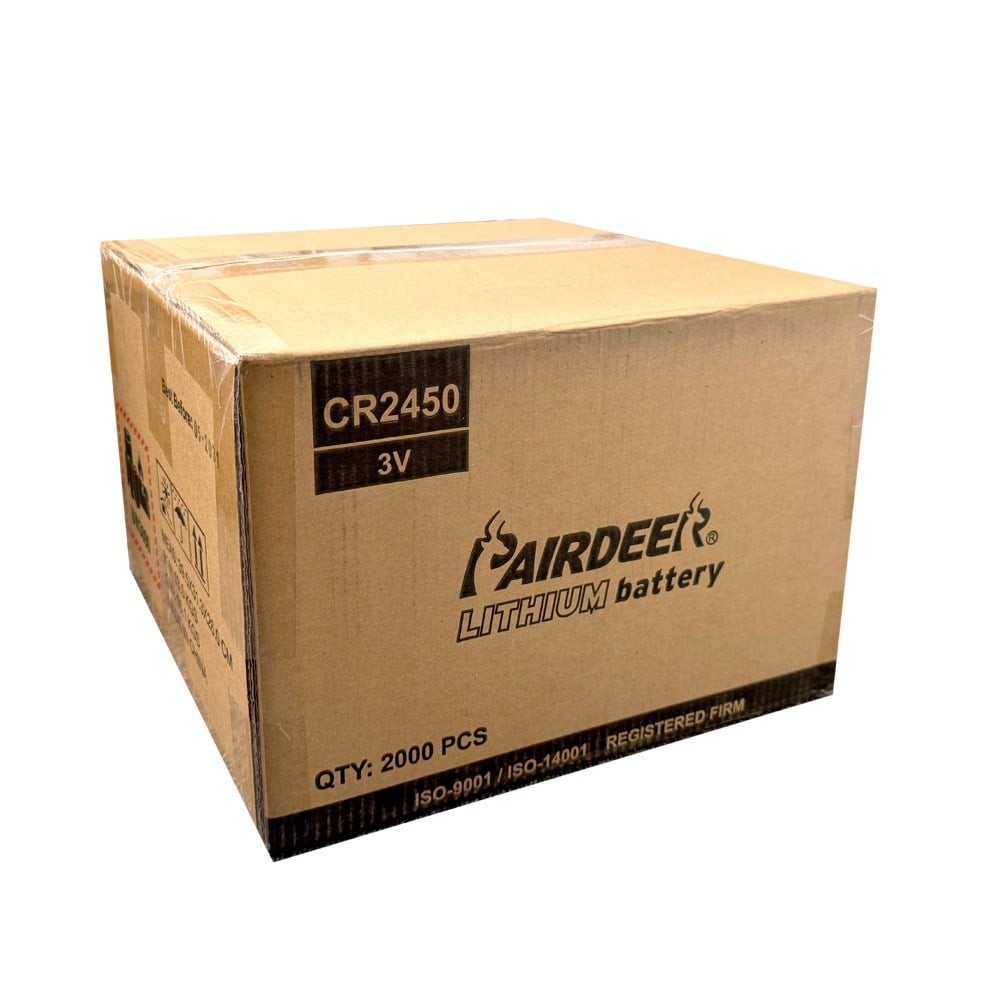 Pairdeer CR2450 - 3V Li-Mn02 - Lithium Buton Pil - Bulk Paket