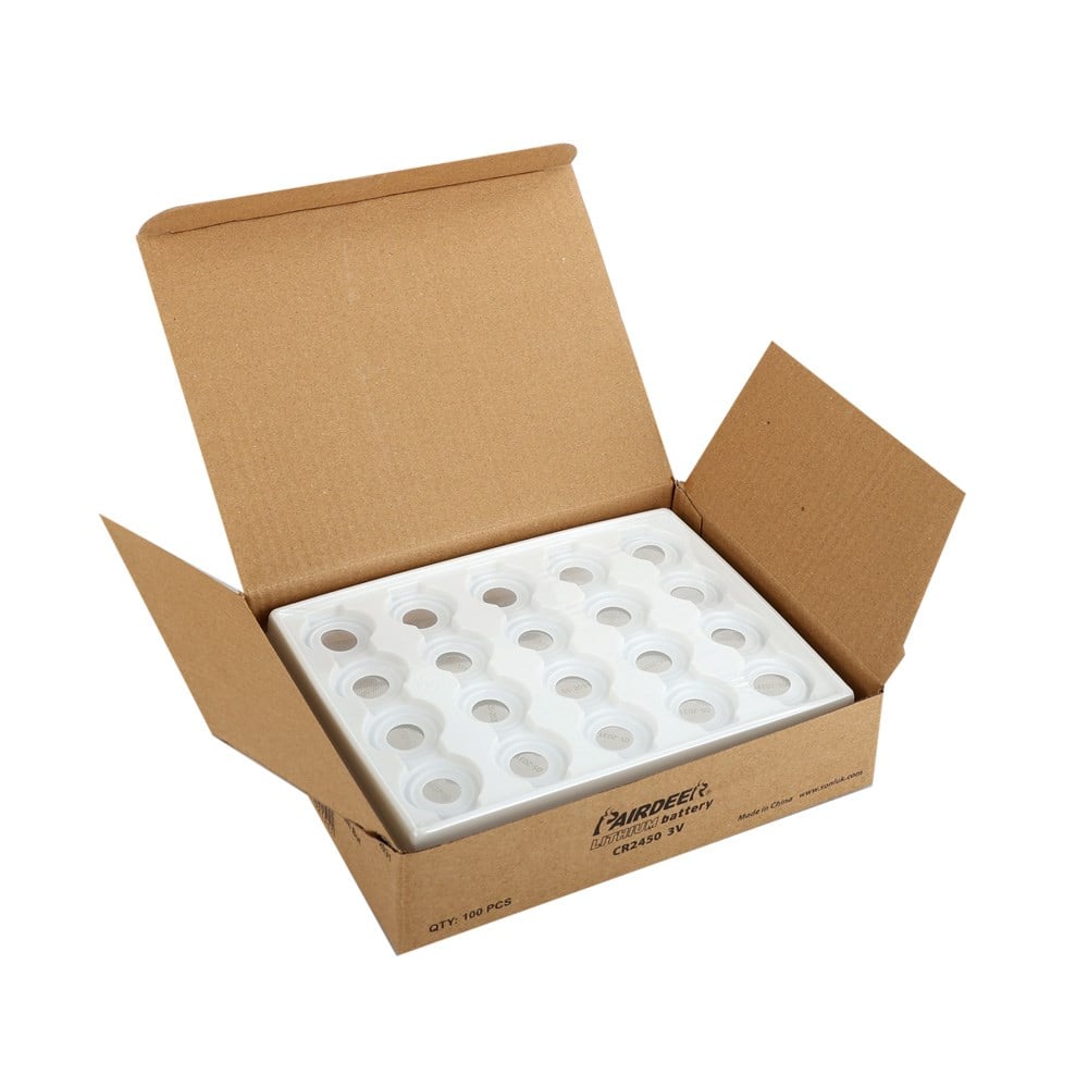 Pairdeer CR2450 - 3V Li-Mn02 - Lithium Buton Pil - Bulk Paket