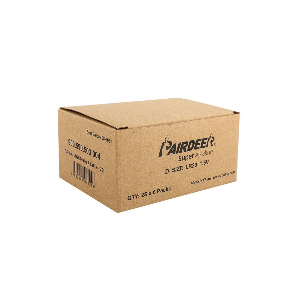 Pairdeer LR20/D Size Alkaline Pil - 2li Shrink