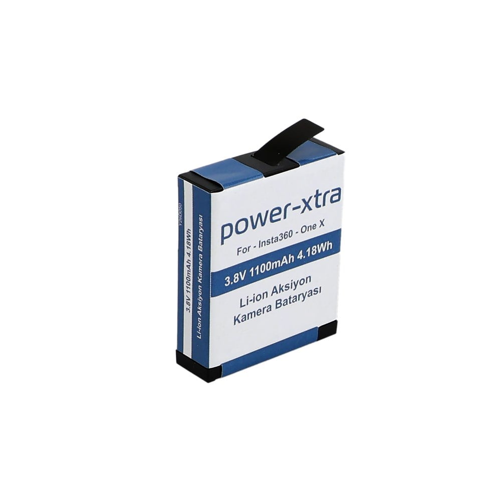 Power-Xtra - Insta360 - One X 3.8V 1100 mAh Li-ion Aksiyon Kamera Bataryası