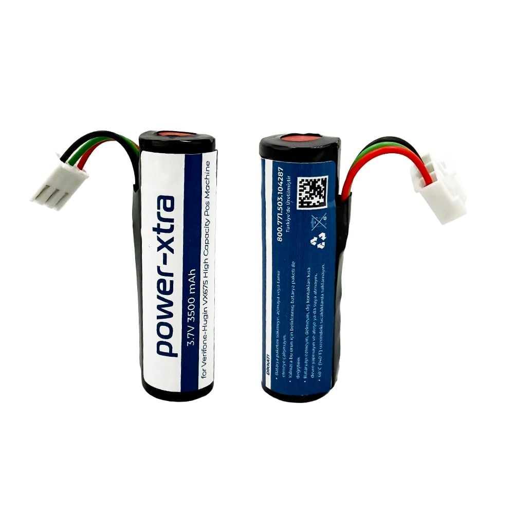 Power-Xtra - Verifone - Hugin VX675 Yüksek Kapasiteli Pos Bataryası - 3.7V 3500mAh - V2