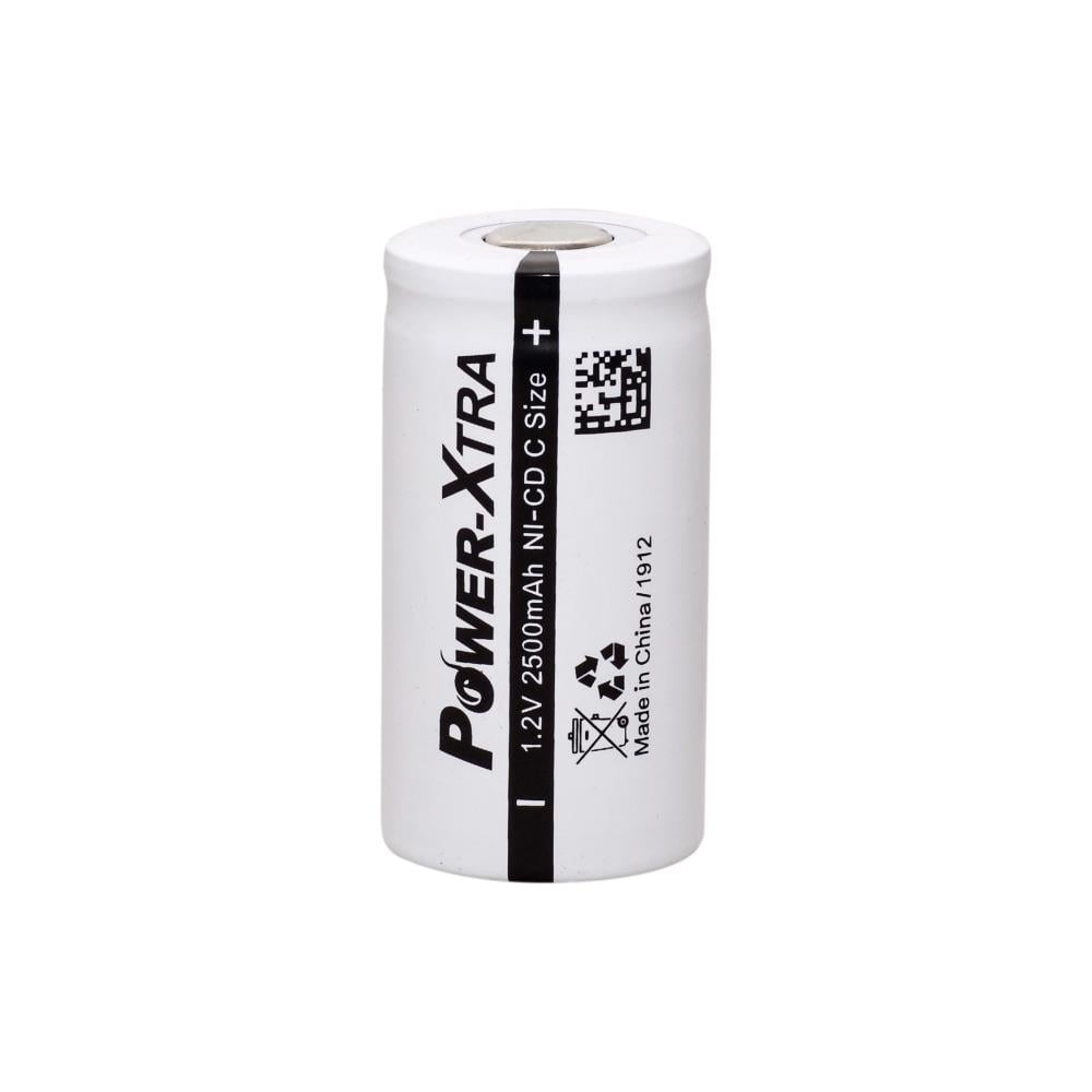 Power-Xtra 1.2V 2500 Mah - C -  Ni-Cd Şarjlı Pil - Bulk-Başsız-Flat Head
