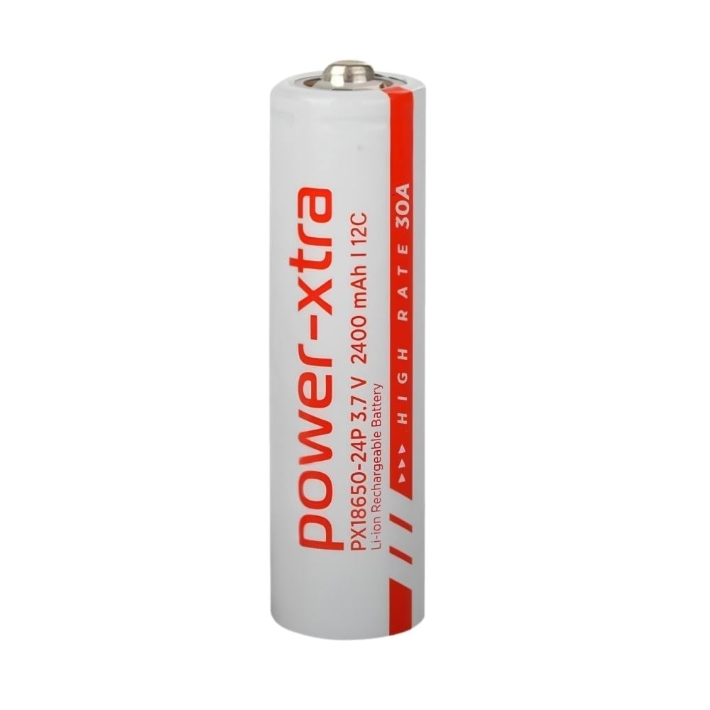 Power-Xtra PX18650-24P - 3.7V 2400 Mah Li-ion Şarjlı Pil - 12C - 30A Başlı