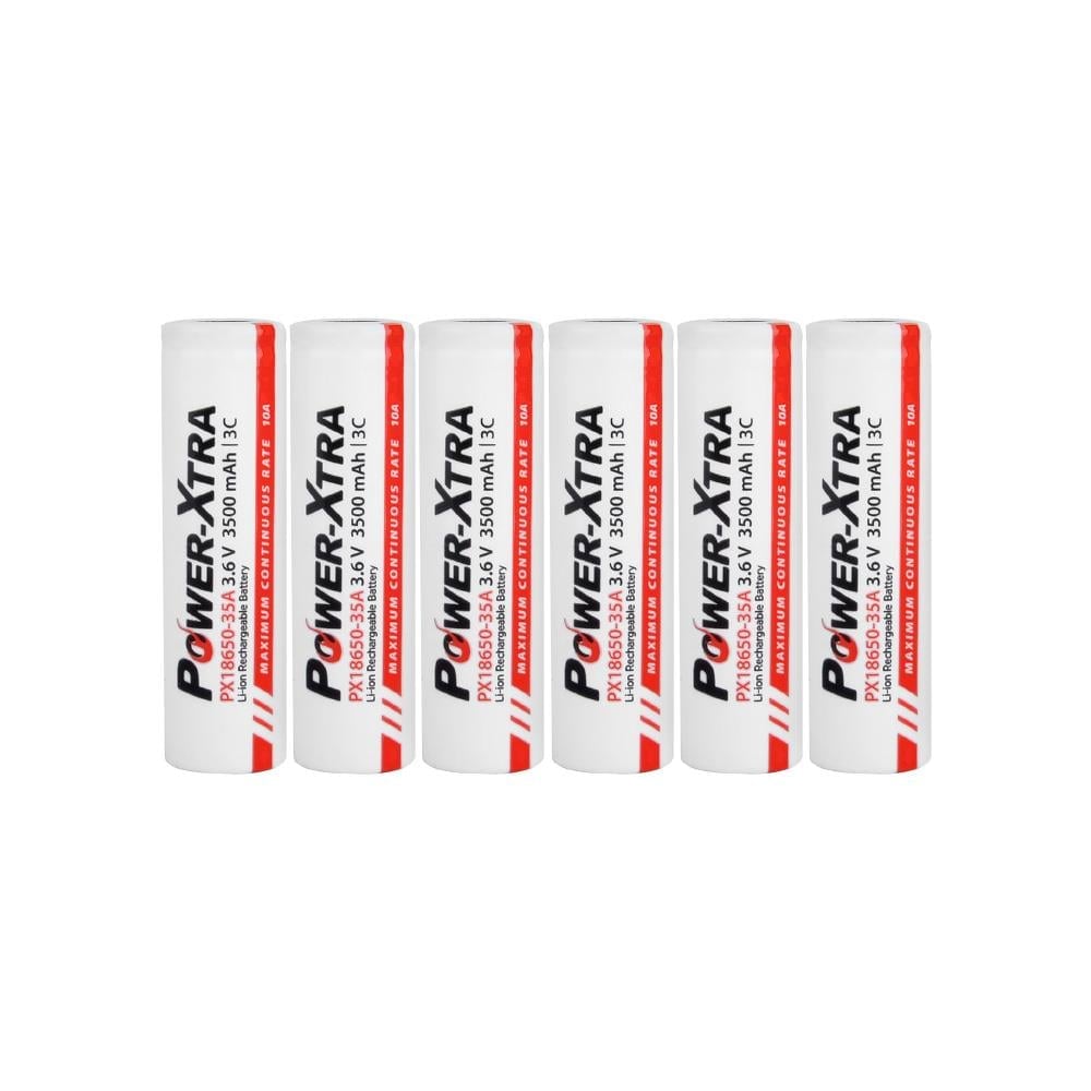 Power-Xtra PX18650-35A - 3.7V 3500 Mah Li-ion Şarjlı Pil - 3C - 10A 6 Lı Paket