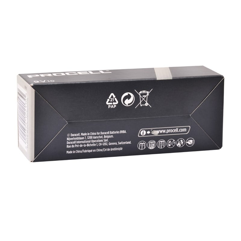 Procell 9V Endüstriyel Alkaline Pil 10lu Kutu