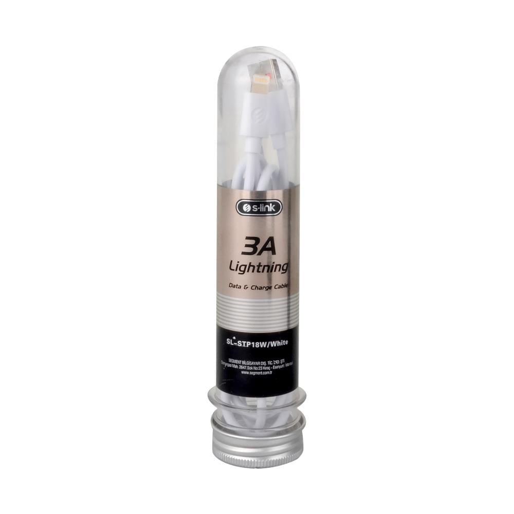 S-link SL-STP18W 3A Lightning Beyaz Data+Şarj Kablosu
