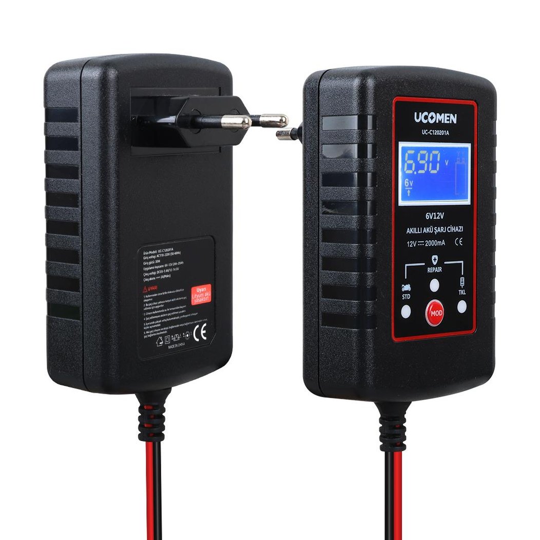 Ucomen UC-C120201A 6V / 12V 2Ah Akü Şarj Cihazı