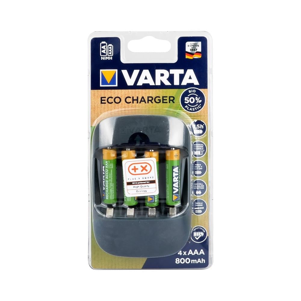 Varta 57680101421 ECO Pil Şarj Cihazı 4xAAA 800 mAh(Recycled) Pilli