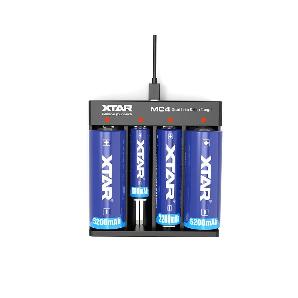 Xtar MC4 - Taşınabilir Li-ion Pil Şarj Cihazı / 4lü (i)