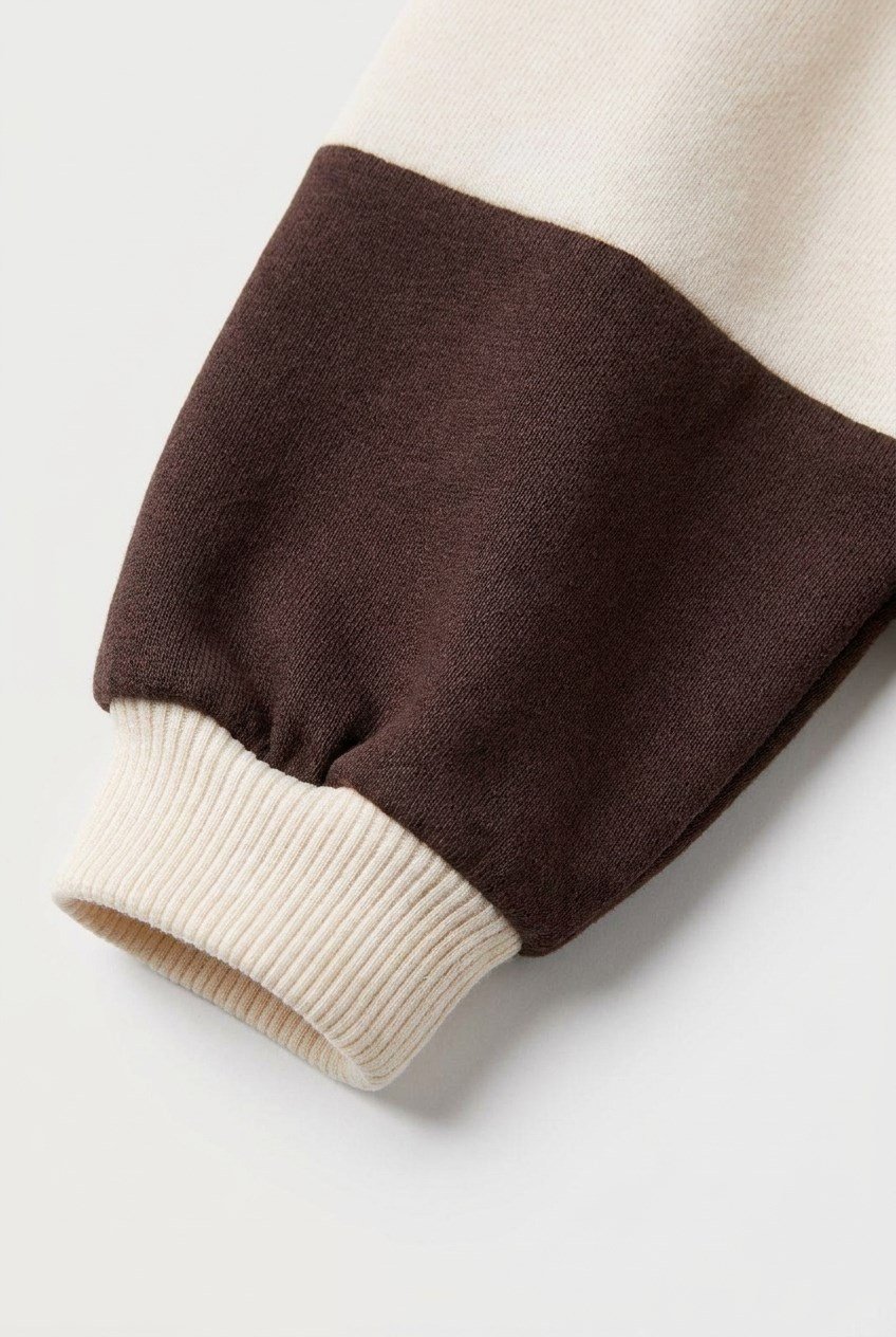 Kahverengi Çizgili Ayıcık Polo Yaka Sweatshirt – görsel 2