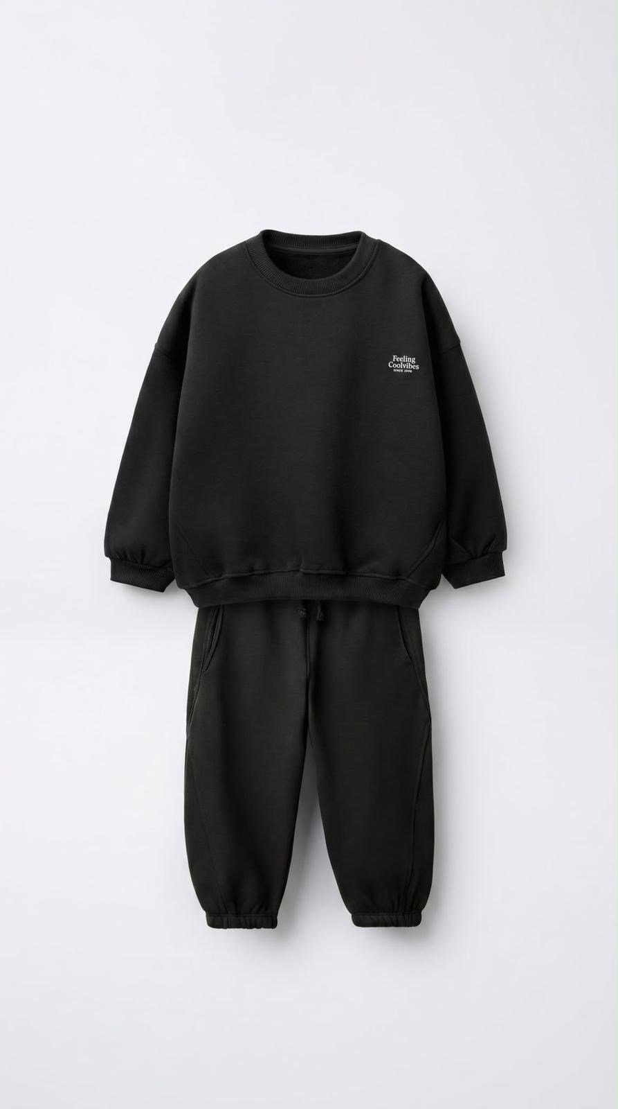Cool Vibes Baskılı Sweatshirt ve Eşofman Altı Takımı – görsel 2
