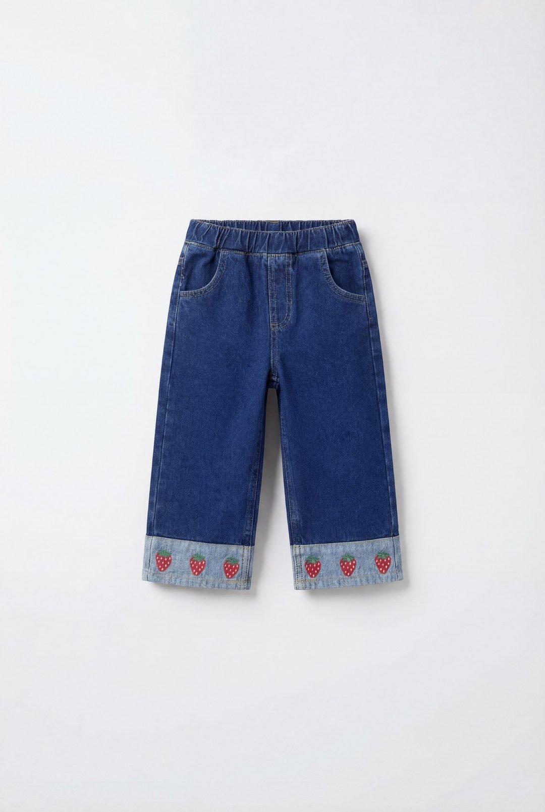 Mavi Çilek Nakışlı Jean Pantolon – görsel 1