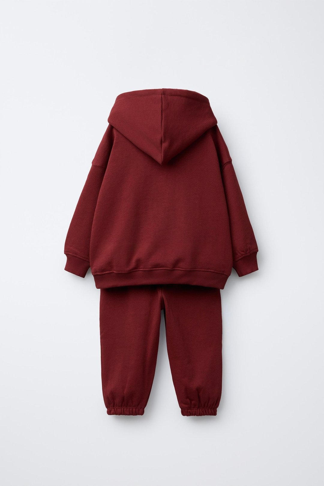 Kapüşonlu Bordo Sweatshirt ve Eşofman Altı Takımı – görsel 2
