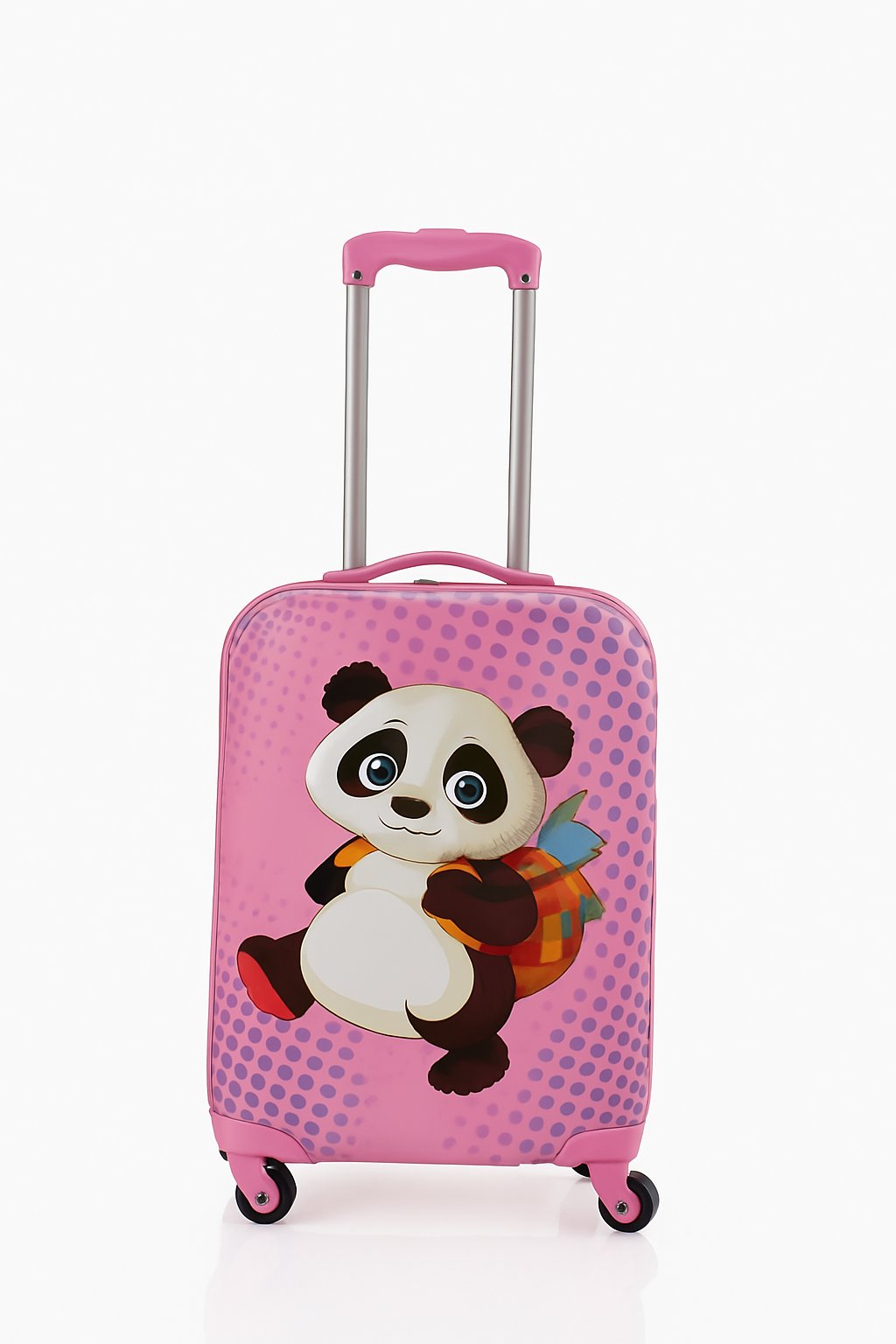 V307 ABS ÇOCUK VALİZ-PEMBE-PANDA BASKI
