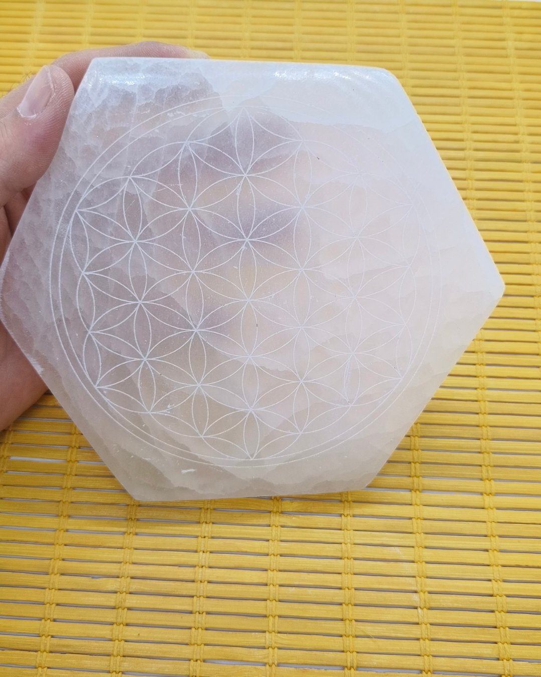 Selenit Düz Kase Ortam Taşı ve Enerji Arındırma