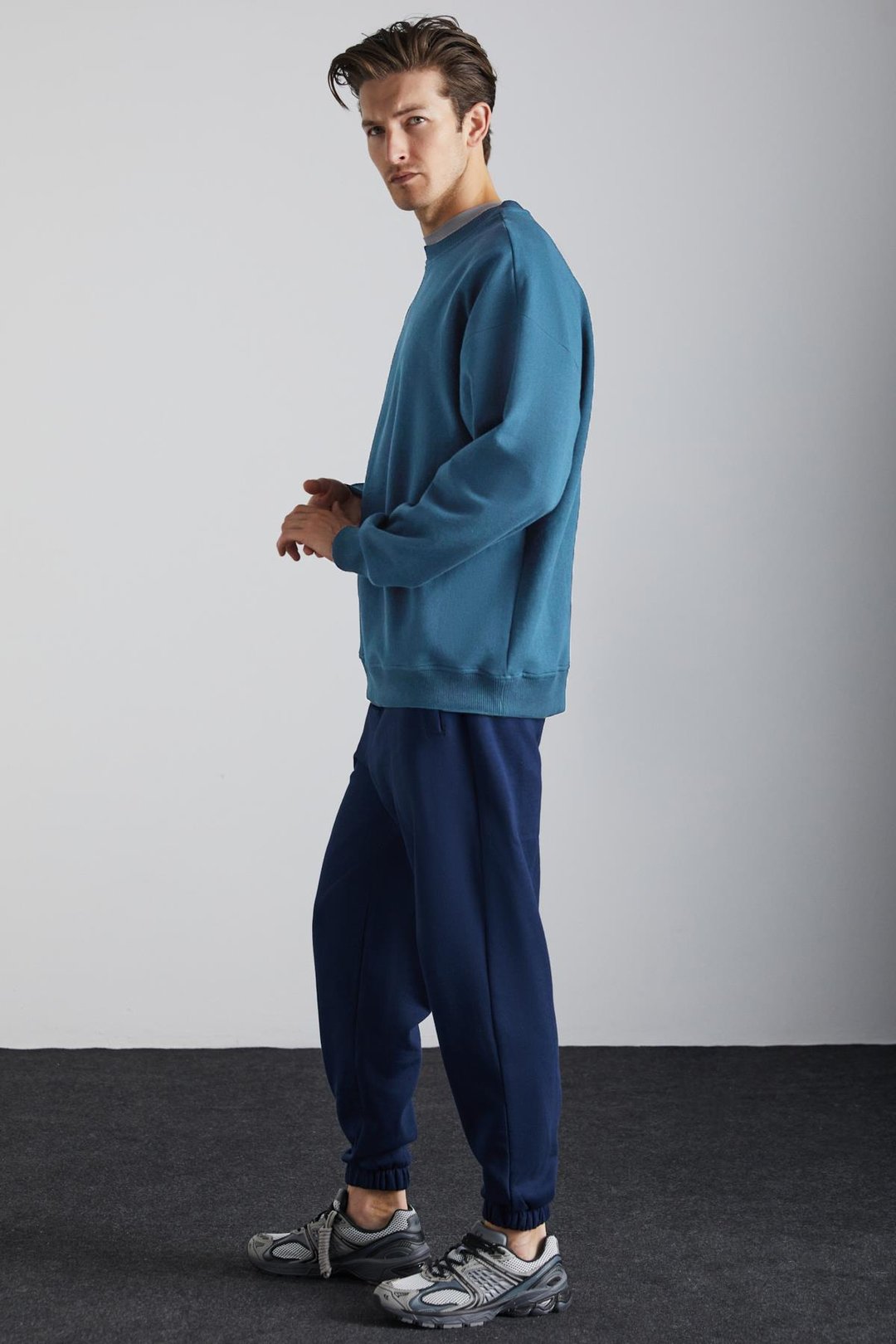 Adams Erkek Içi Polarlı Yumuşacık Organik Pamuklu Regular Fit Mavi Sweatshirt