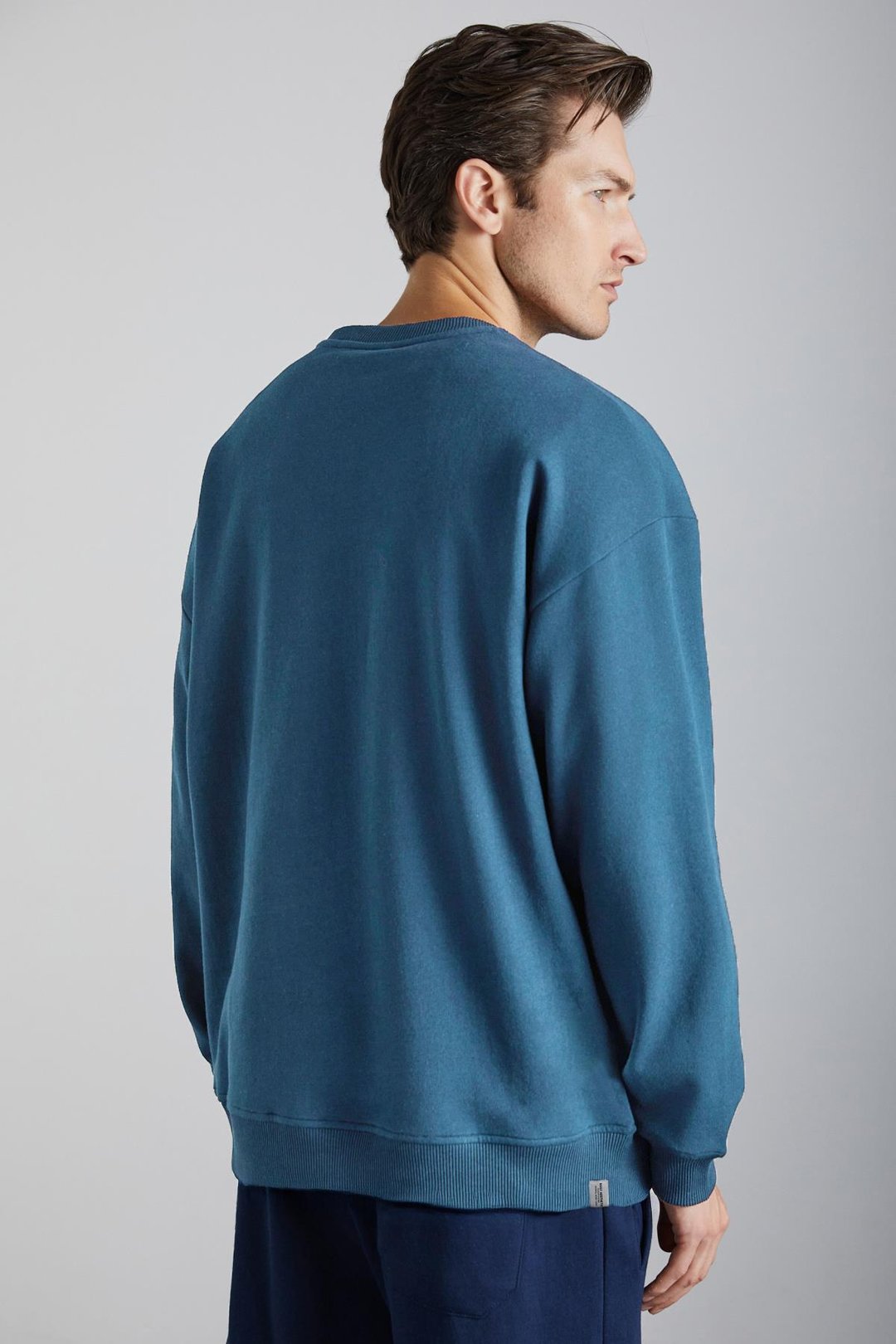 Adams Erkek Içi Polarlı Yumuşacık Organik Pamuklu Regular Fit Mavi Sweatshirt